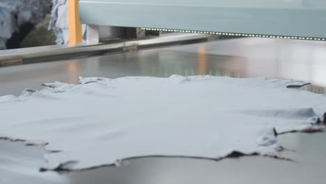 industrial leather processing on an automated machine