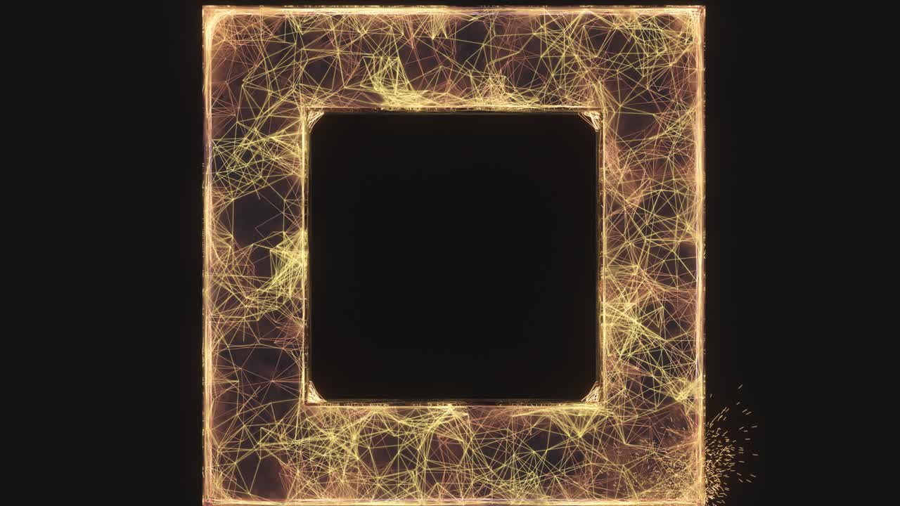 linhas abstratas e fogos de artifício com fundo preto, renderização 3d.