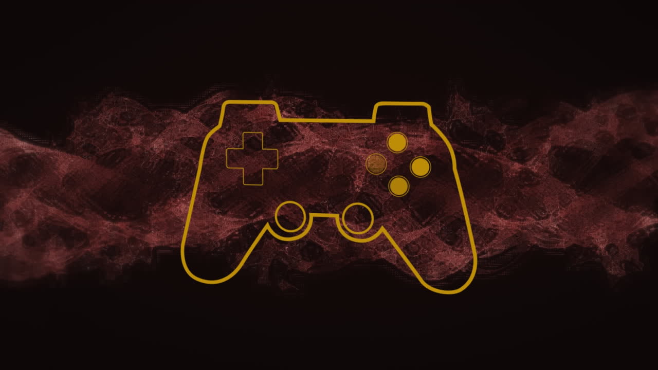 Animation of gaming pad on black background