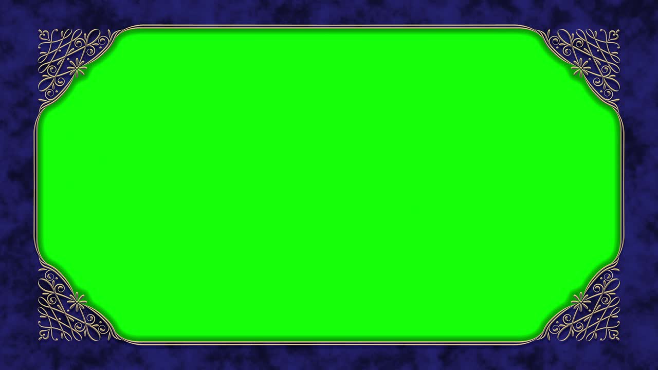 European classic calligraphic blue frame video