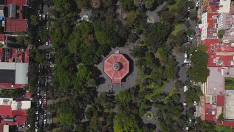 bird's-eye view of the kiosk in the santa maria la ribera neighborhood, cdmx