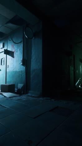 y el pasillo del hospital oscuro y abandonado