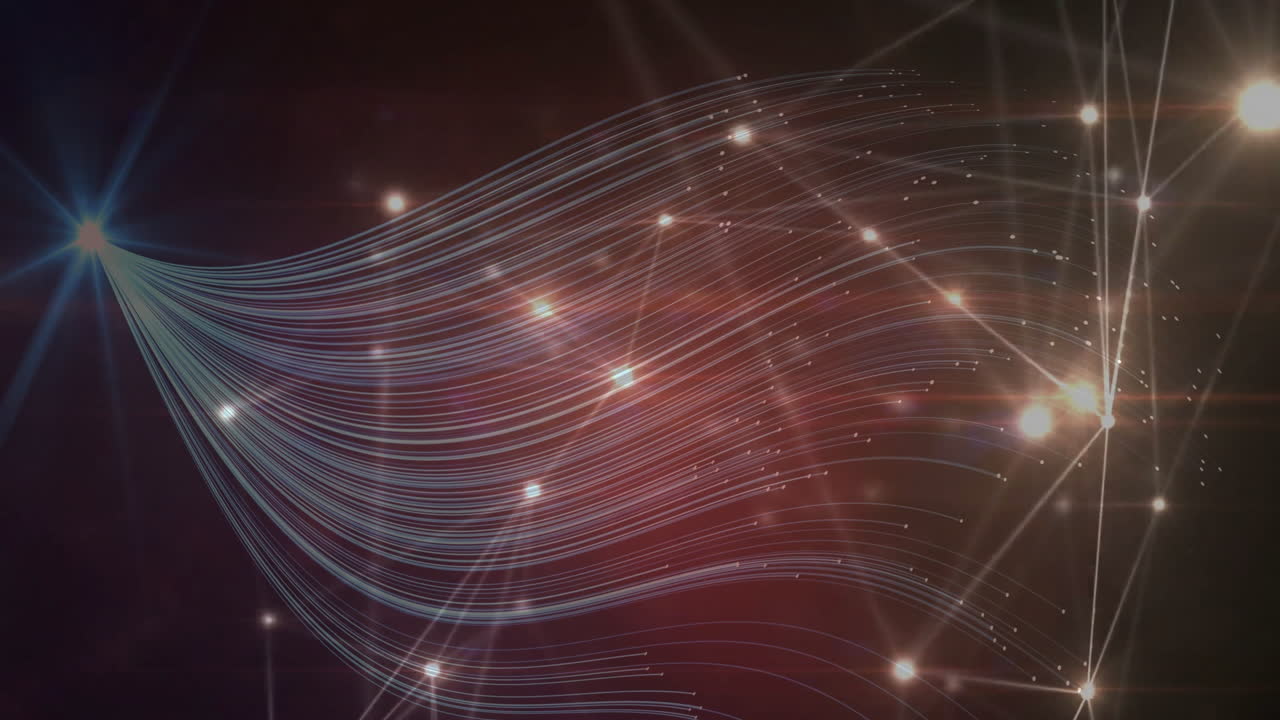 Creating dynamic abstract pattern, flowing light trails and glowing particles