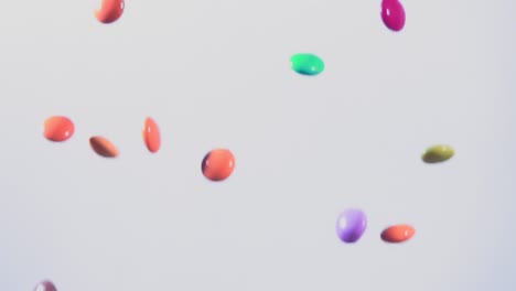 slow motion multicolor rain of sweets