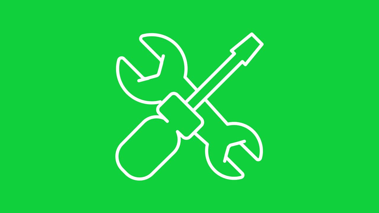 construction green screen_white_wrench 및 승무원 운전자