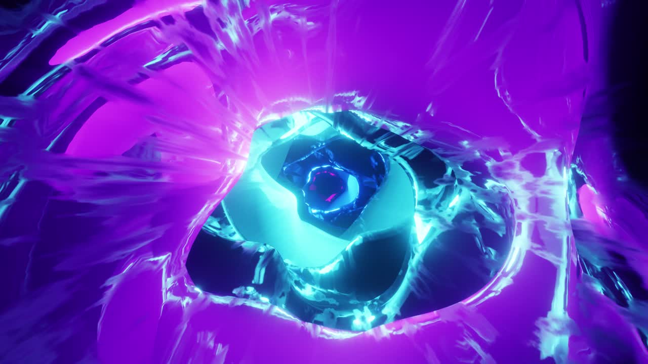 모션 터널에서 보라색 은하 공간 배경