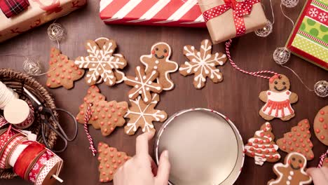 packaging traditional home made gingerbread cookies as food gifts.