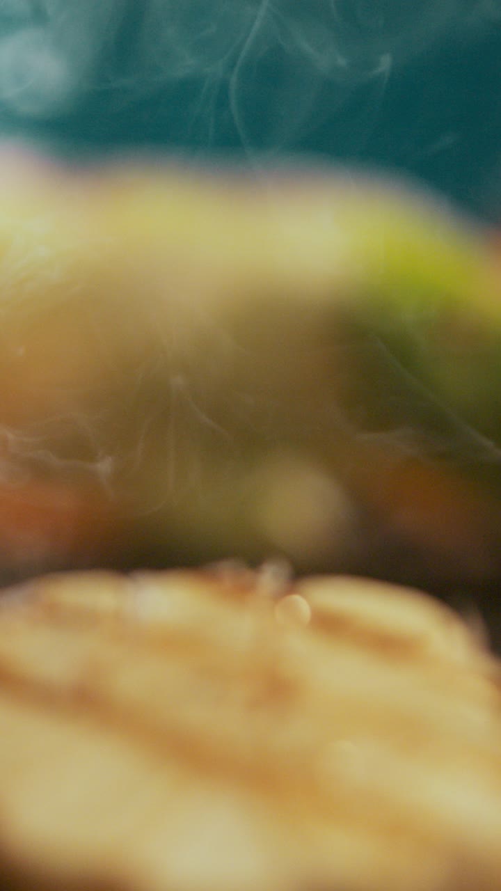 Blurred food with steam