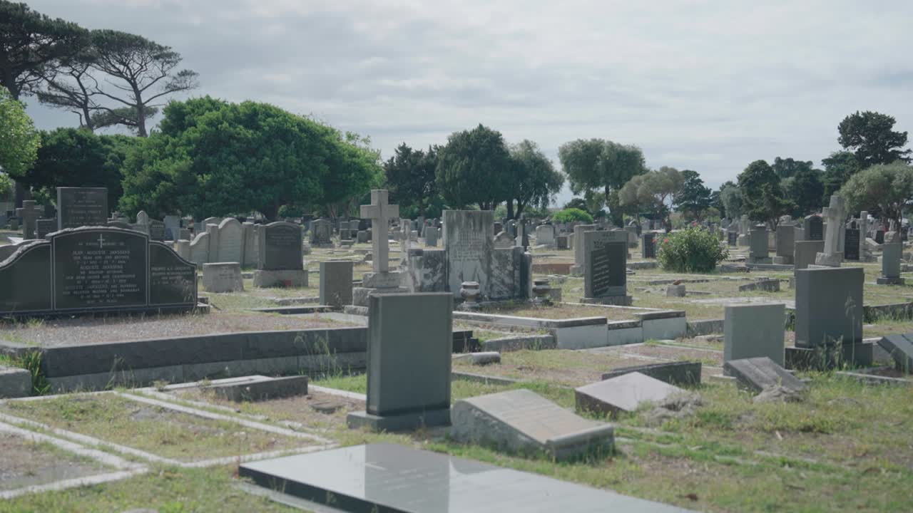 Static of a graveyard in Cape Town, South Africa