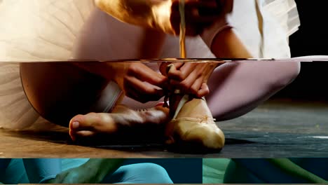 bailarina quitando los zapatos después de la práctica 4k
