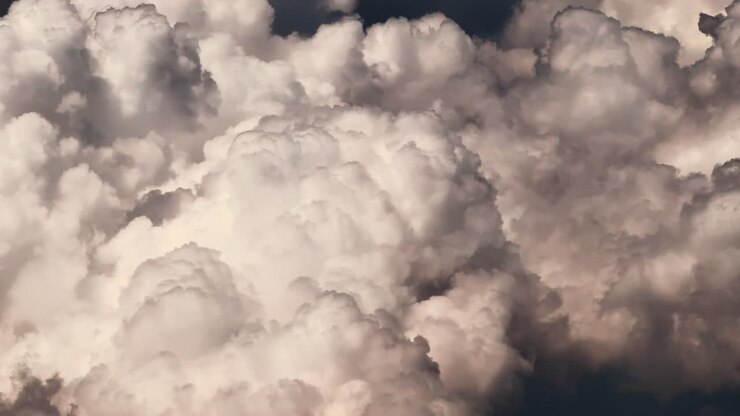 Clouds from above, flyover cloud formation shot