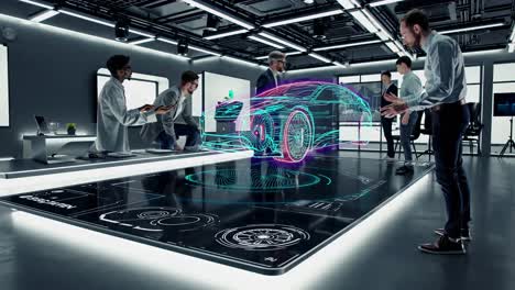 future of car design in a modern engineering lab