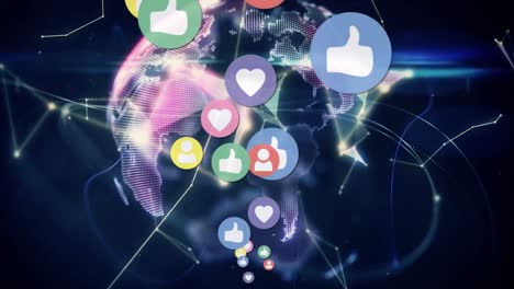 Social-media-icons-and-digital-globe