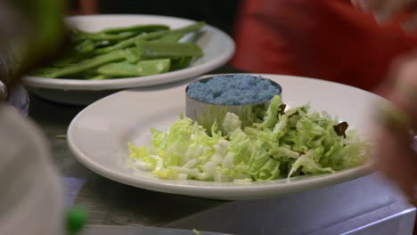 nasi kerabu or blue rice - traditional malaysian dish