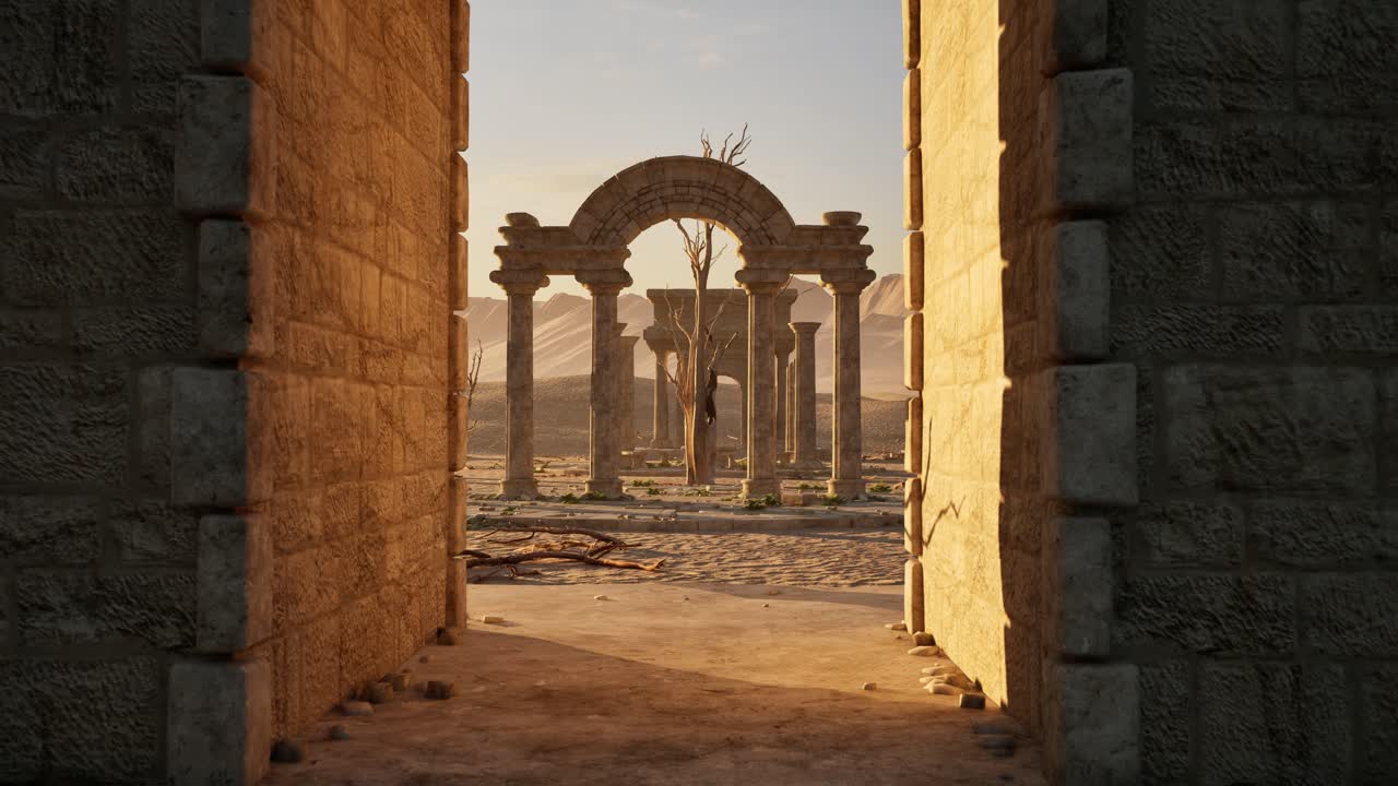 antiguas ruinas en el desierto