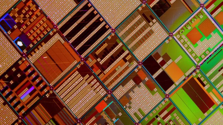 Primo piano di un microchip