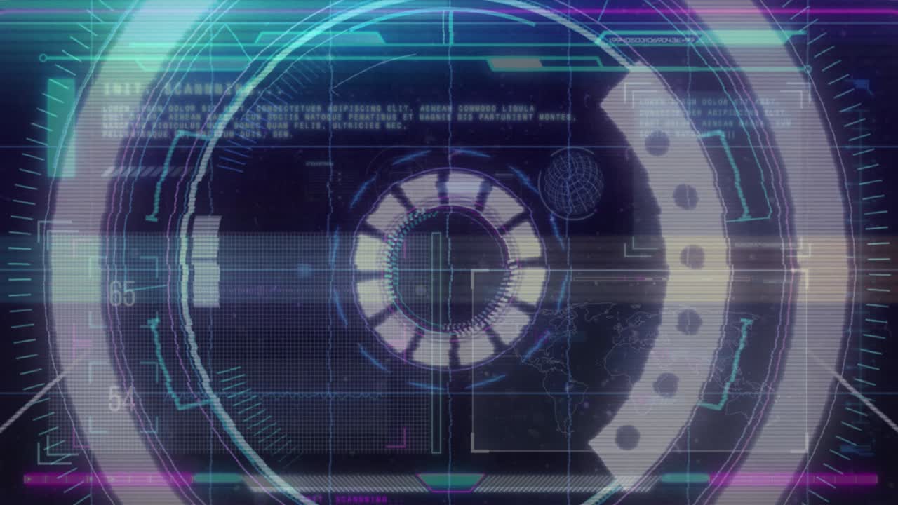 animación del escaneo del alcance y el procesamiento de datos en la interfaz