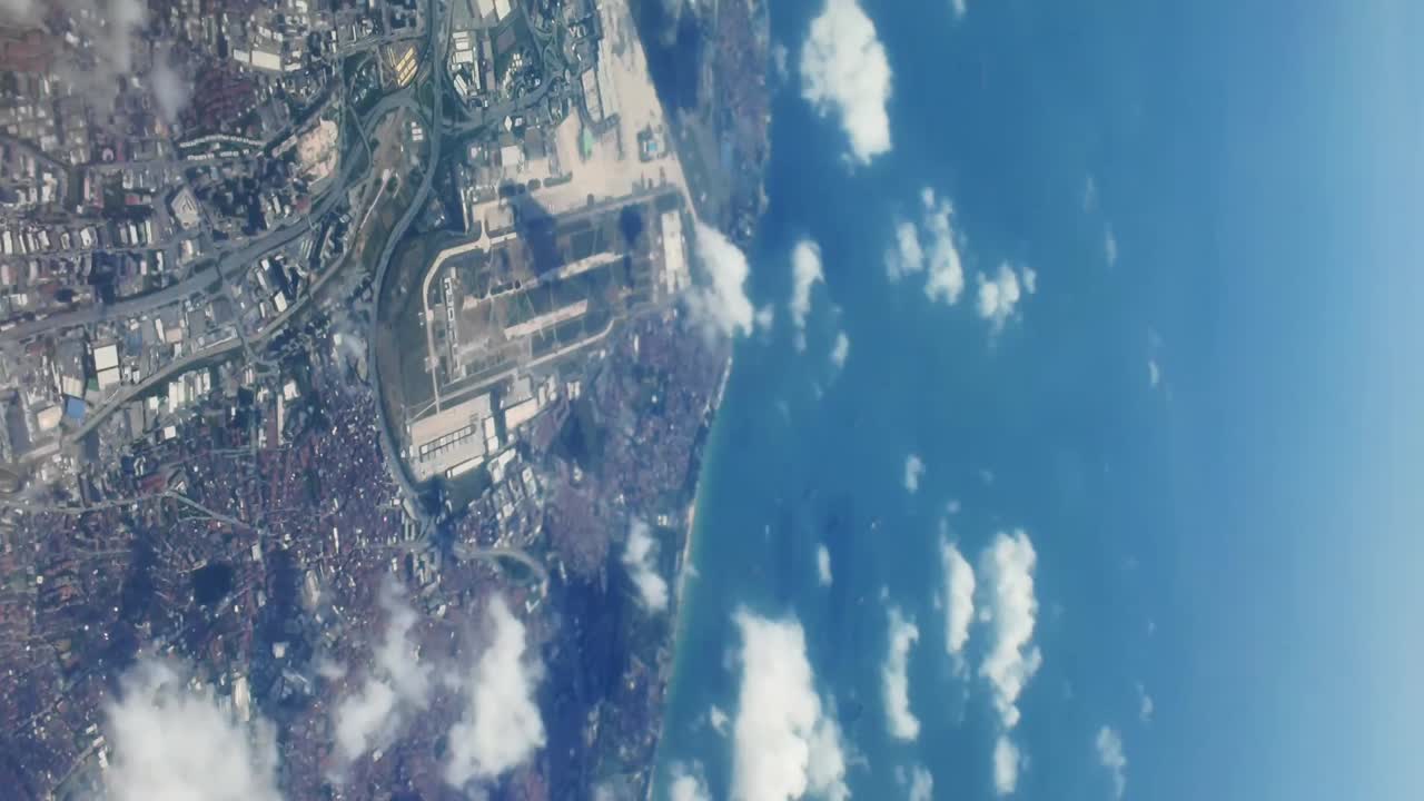 Aerial View of Airport and Cityscape