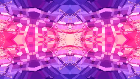 fondo 3d abstracto simple en color gradiente púrpura rojo, estilo poli bajo como fondo geométrico moderno o entorno matemático con efecto caleidoscópico. 4k uhd o bucle sin costuras fullhd. 8