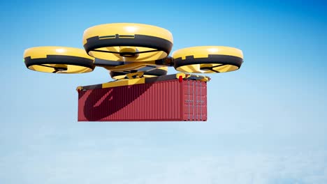 large cargo drone moves 40-foot container.