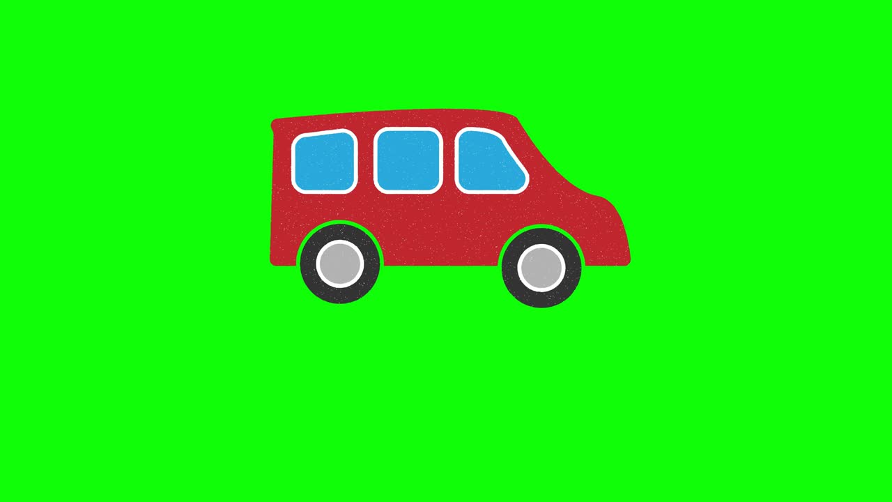 schermo verde disegnato a mano dell'auto. animazione a loop galleggiante