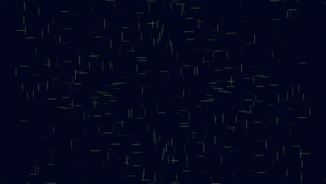 vivid green squares gracefully float on a black background