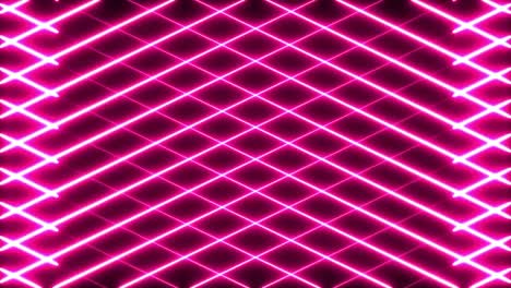 animation of multiple glowing neon pink diagonal lines crossing on seamless loop