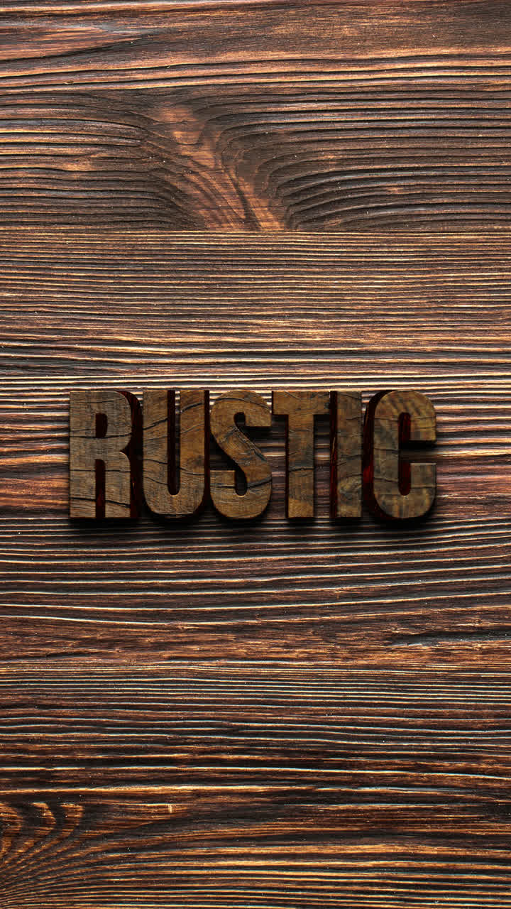 Rustic Word on Dark Wooden Background