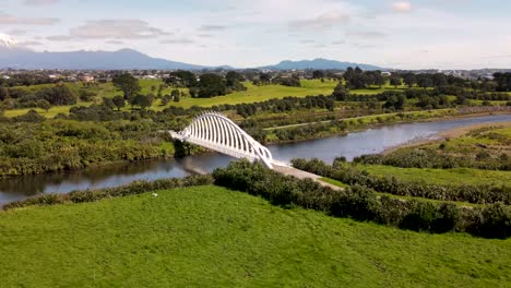 Beautiful-scenery-of-recreation-area-with-Taranaki-volcano