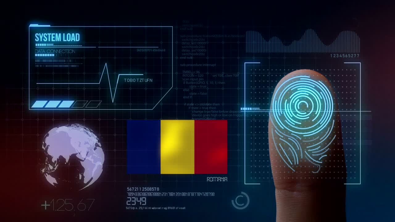 sistema de identificación por escaneo biométrico de huellas dactilares. nacionalidad rumana