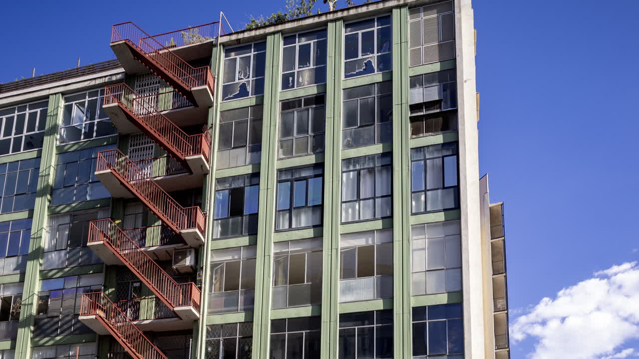 Exterior of a Building with Fire Escape