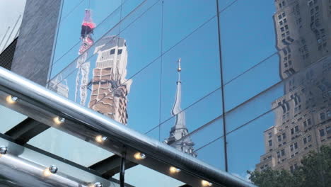 Abstract-reflection-in-shiny-exterior-of-building-of-New-York-City-architecture