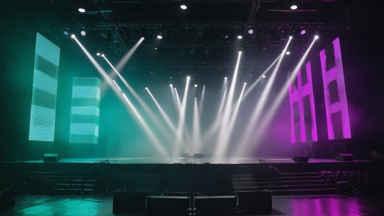 escenario vacío con focos