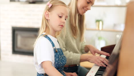 music development, girl learning piano