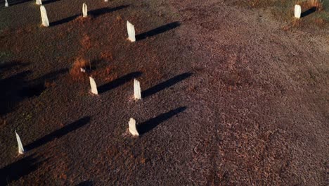 Sunlight-Illuminates-Through-Magnetic-Termite-Mounds-At-Sunset-In-Litchfield-National-Park,-Northern-Territory,-Australia