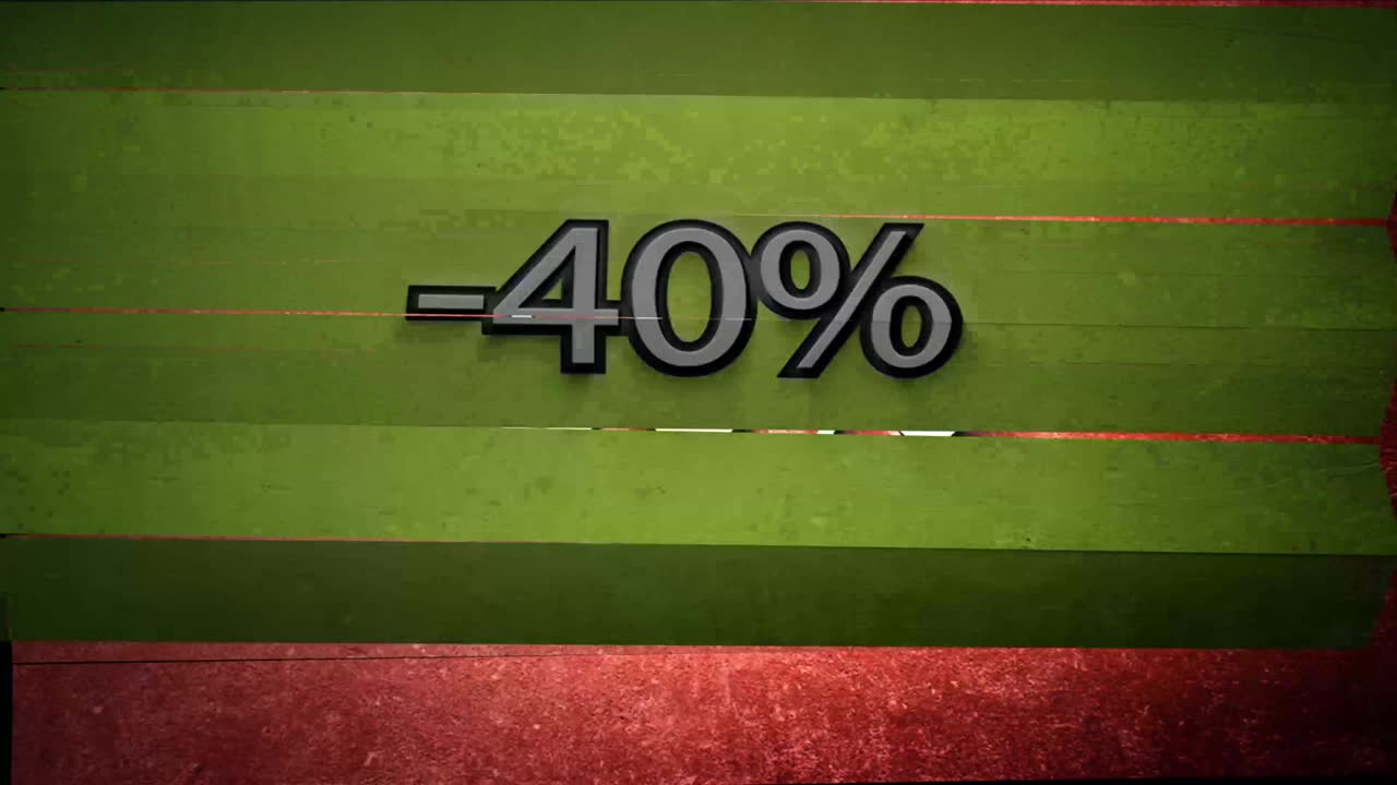 "% 할인, 할인" 텍스트. 프로모션, 판매 및 할인에 대한 애니메이션