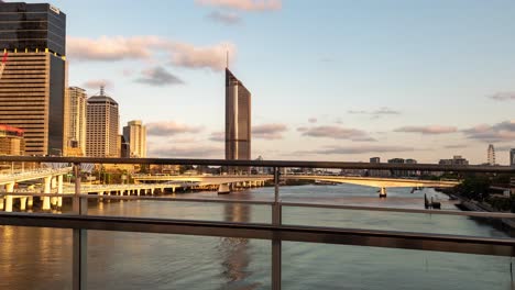 Timelapse-Sobre-El-Río-Brisbane-En-Australia