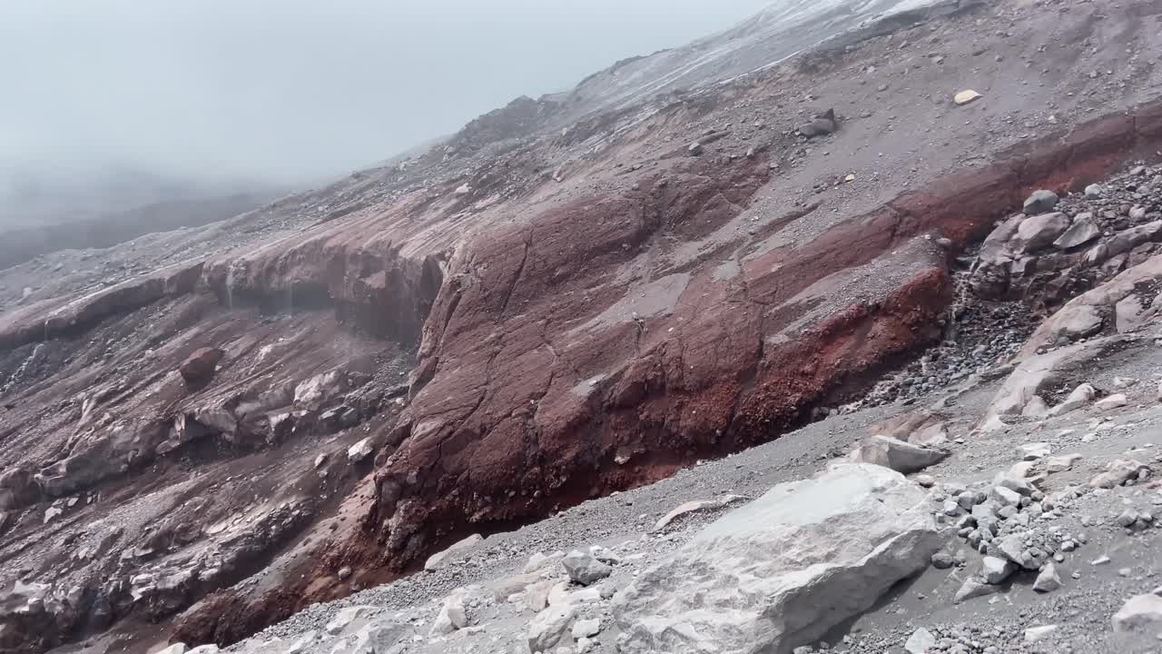 Soil erosion ground Cotopaxi national park landscape deserted Ecuador alpine region