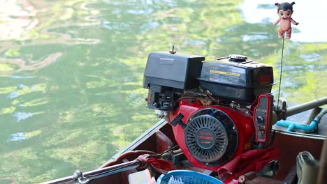 close-up of a boat engine in bangkok