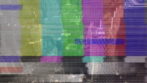estática colorida y edificios