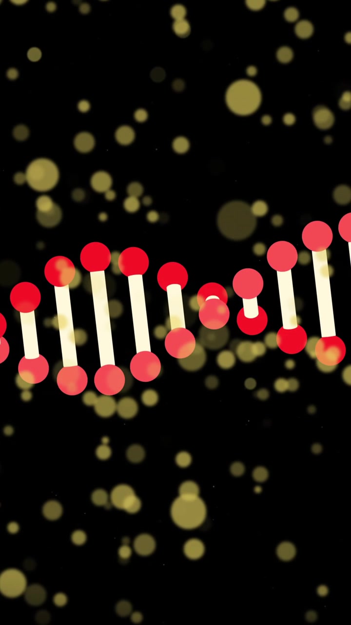 Animazione di filamenti di DNA su punti in movimento