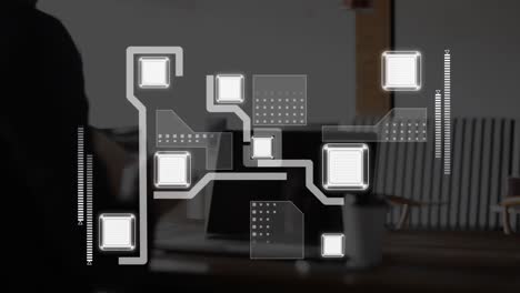 Animation-of-connections-with-data-processing-over-laptop