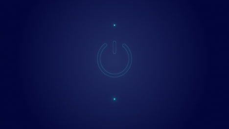 animation of processing circle and on button over navy background