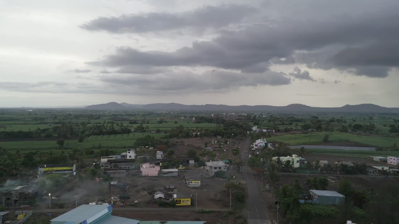 satara karad morning city drone view