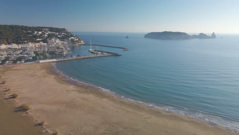 aerial images with drone of the medes islands in catalunya costa brava european tourism empty beach