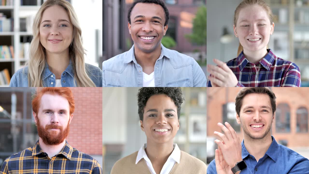 el collage de jóvenes aplaudiendo