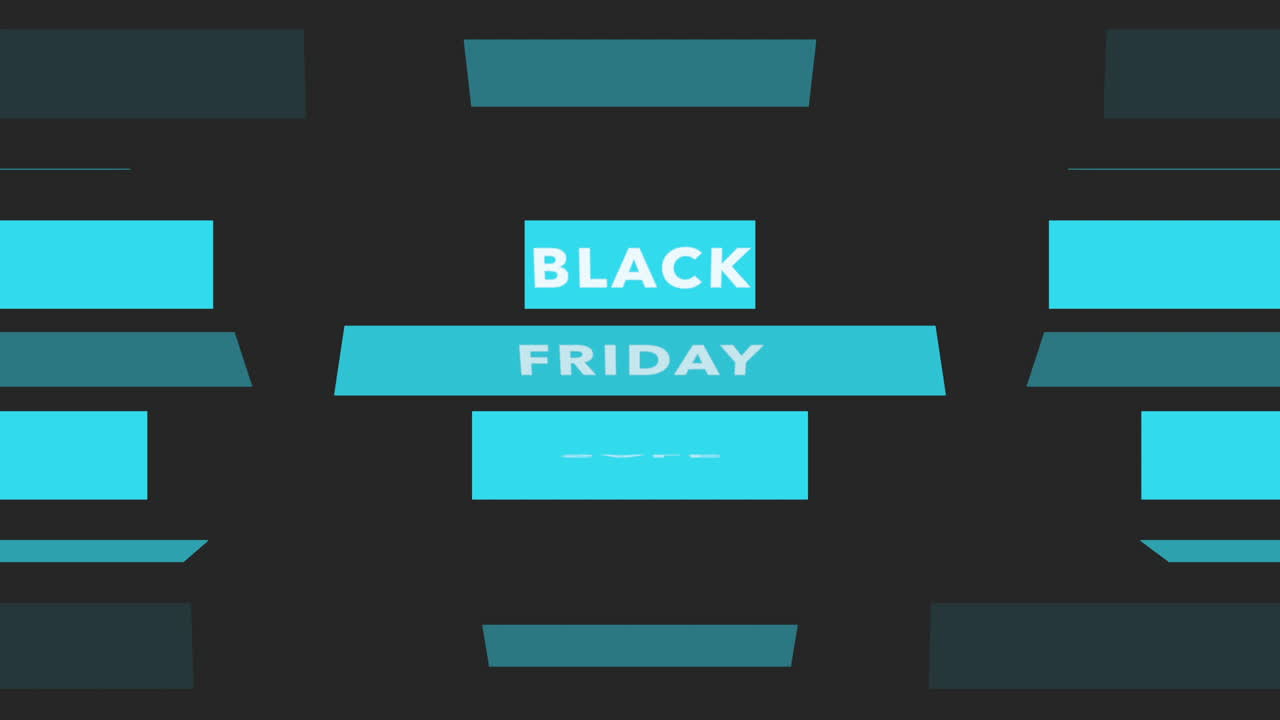 Black Friday with blue stripes pattern on black modern gradient