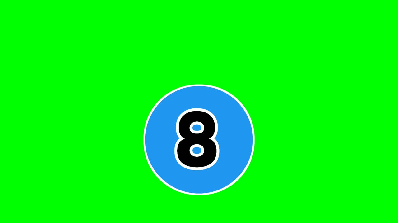 Moving down Cartoon Number countdown animation green screen.flat design cartoon number drop down animated images 4k