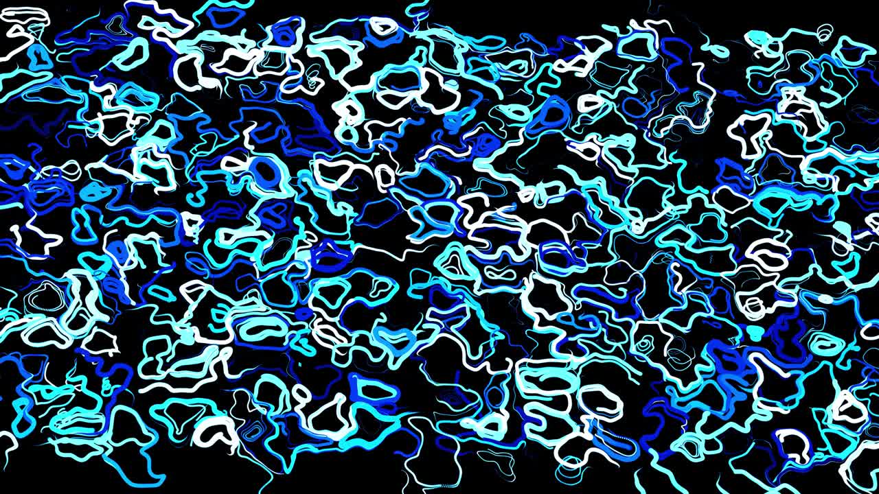 abstract creative looped bg con líneas rizadas como senderos azules en la superficie. las líneas forman un patrón giratorio como ruido de rizado. abstract 3d looping flowing animation as bright creative festive bg