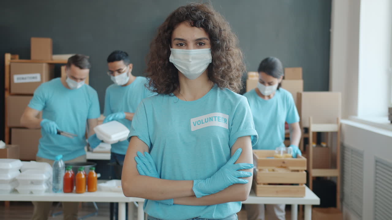 Volunteers Preparing Food Donations